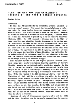 LET US CRY FOR OUR CHILDREN