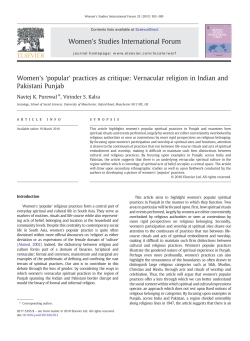 Article - Religion and Society Programme