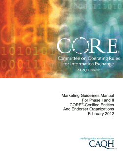 CORE Certification Marketing Guidelines