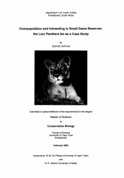 Overpopulation and Inbreeding inSmall Game Reserves