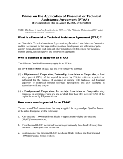 Primer on Financial or Technical Assistance Agreement