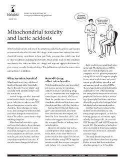 Mitochondrial toxicity and lactic acidosis