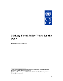 Making Fiscal Policy Work for the Poor