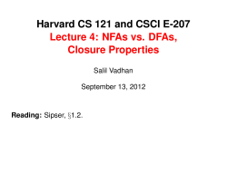 NFAs vs. DFAs, Closure Properties