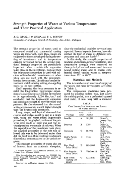 Strength Properties of Waxes at Various Temperatures