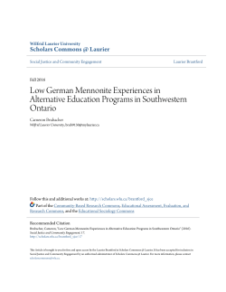 Low German Mennonite Experiences in Alternative Education