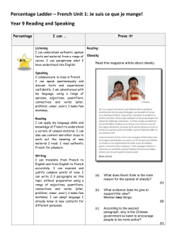Percentage Ladder – French Unit 1: Je suis ce