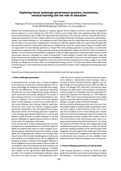 Exploring forest landscape governance: practice, institutions