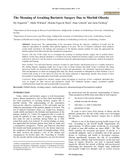 The Meaning of Awaiting Bariatric Surgery Due to Morbid Obesity