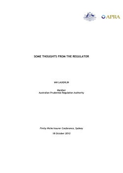 Ian Laughlin Finity Niche Conference 18 October 2012