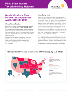 WorldatWork Fact Sheet | Filing State Income Tax Withholding