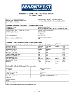 Material Safety Data Sheet