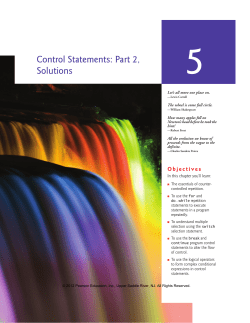 Control Statements: Part 2, Solutions