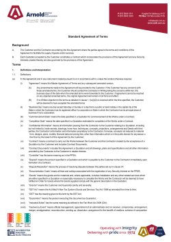 Terms and Conditions - Arnold Electrical and Data Installations