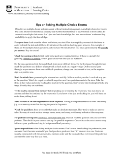 Tips on Taking Multiple Choice Exams
