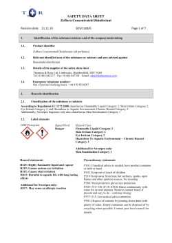 SAFETY DATA SHEET Zoflora Concentrated Disinfectant