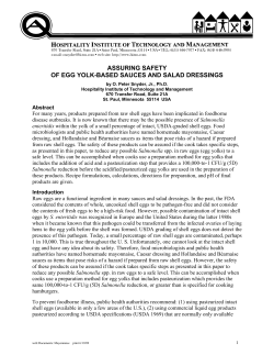 assuring safety of egg yolk-based sauces and salad dressings