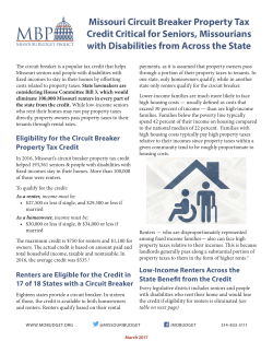 Missouri Circuit Breaker Property Tax Credit Critical for Seniors