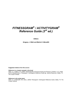 FITNESSGRAM / ACTIVITYGRAM Reference Guide