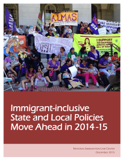 Immigrant-inclusive State and Local Policies Move Ahead in 2014 -15