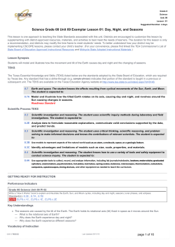 Day, Night, and Seasons