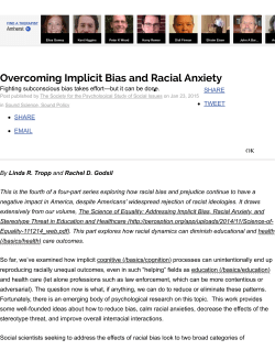 Overcoming Implicit Bias and Racial Anxiety