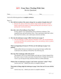 KEY - Franz Marc: Working With Color Review Questions