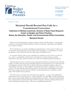 Maryland Should Rescind Past Calls for a Constitutional Convention