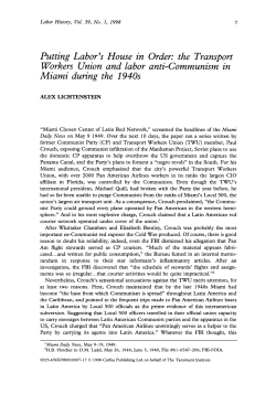 Putting Labor`s House in Order