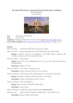 The Jewel of the Crown: Colonial and Postcolonial