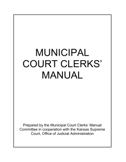 municipal court clerks` manual