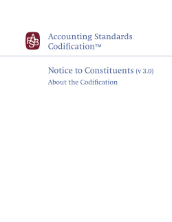 Notice to Constituents - FASB Accounting Standards Codification