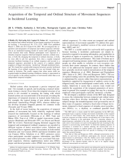 Acquisition of the Temporal and Ordinal Structure of Movement