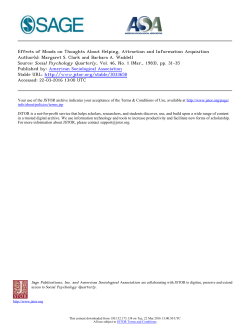 Effects of Moods on Thoughts About Helping, Attraction and