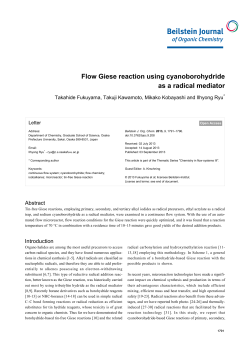 Flow Giese reaction using cyanoborohydride as a - Beilstein