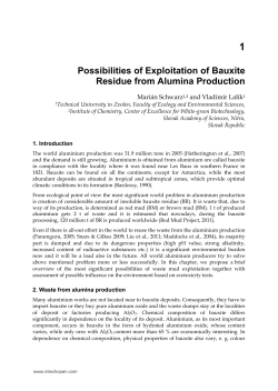 Possibilities of Exploitation of Bauxite Residue from