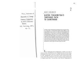 KATERI TEKAKWITHA`S TORTUOUS PATH TO SAINTHOOD