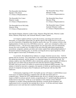 Dear Speaker Boehner, Majority Leader Cantor, Majority Whip