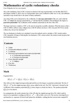 Mathematics of cyclic redundancy checks
