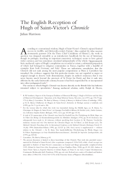 The English Reception of Hugh of Saint-Victor`s