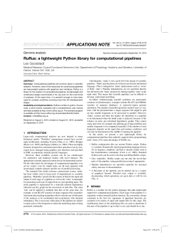 Ruffus: a lightweight Python library for computational pipelines
