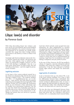Libya: law(s) and disorder