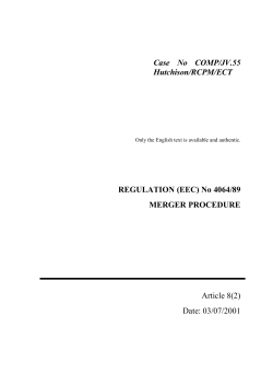 Case No COMP/JV.55 Hutchison/RCPM/ECT