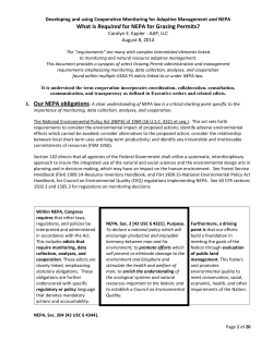 Developing and using Cooperative Monitoring for Adaptive