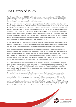 The History of Touch - North Queensland Touch Association
