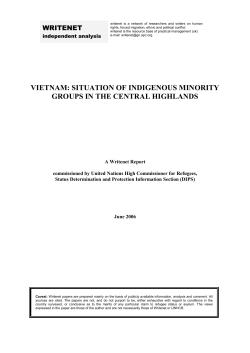 situation of indigenous minority groups in the central highlands