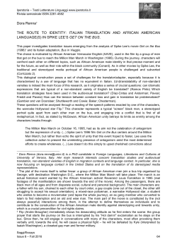 Dora Renna* THE ROUTE TO IDENTITY