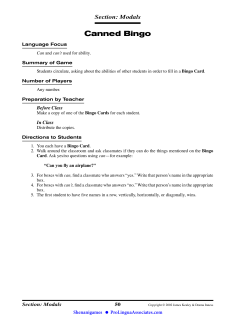 A Sample Section on Modals