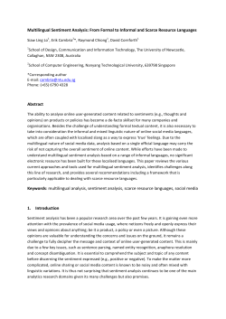 Multilingual Sentiment Analysis: From Formal to Informal and Scarce