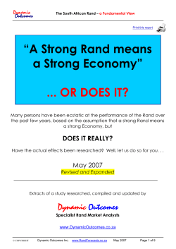 The Rand - a Fundamental View